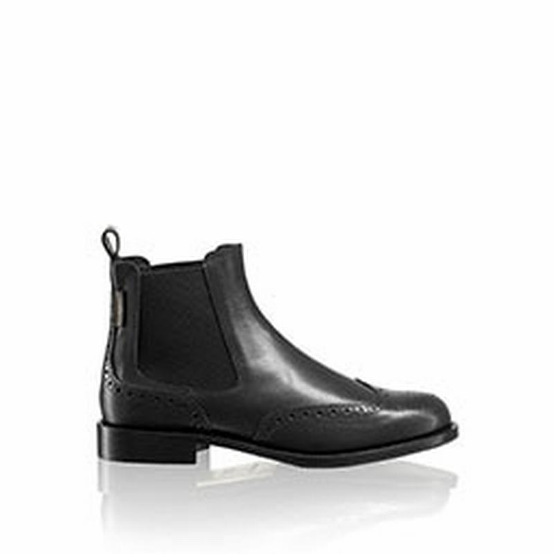 Russell & Bromley Cadogan Brogue Chelsea Boots Womens Black [CRM1735NA]
